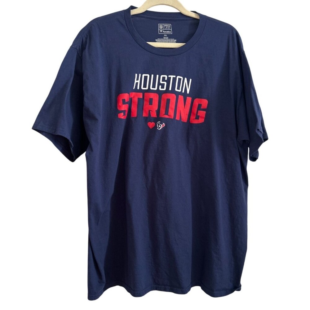 NFL Pro Line Fanatics Houston Strong Navy Blue T-Shirt 2XL 100% Cotton Mens Tee